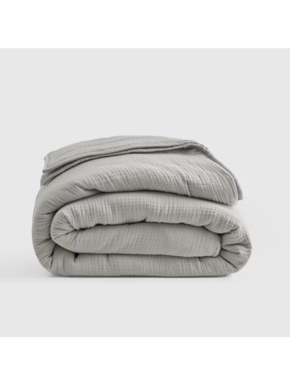 NWT QUINCE Organic Cotton Gauze Dream Quilt King/Cal King Light Grey 0482